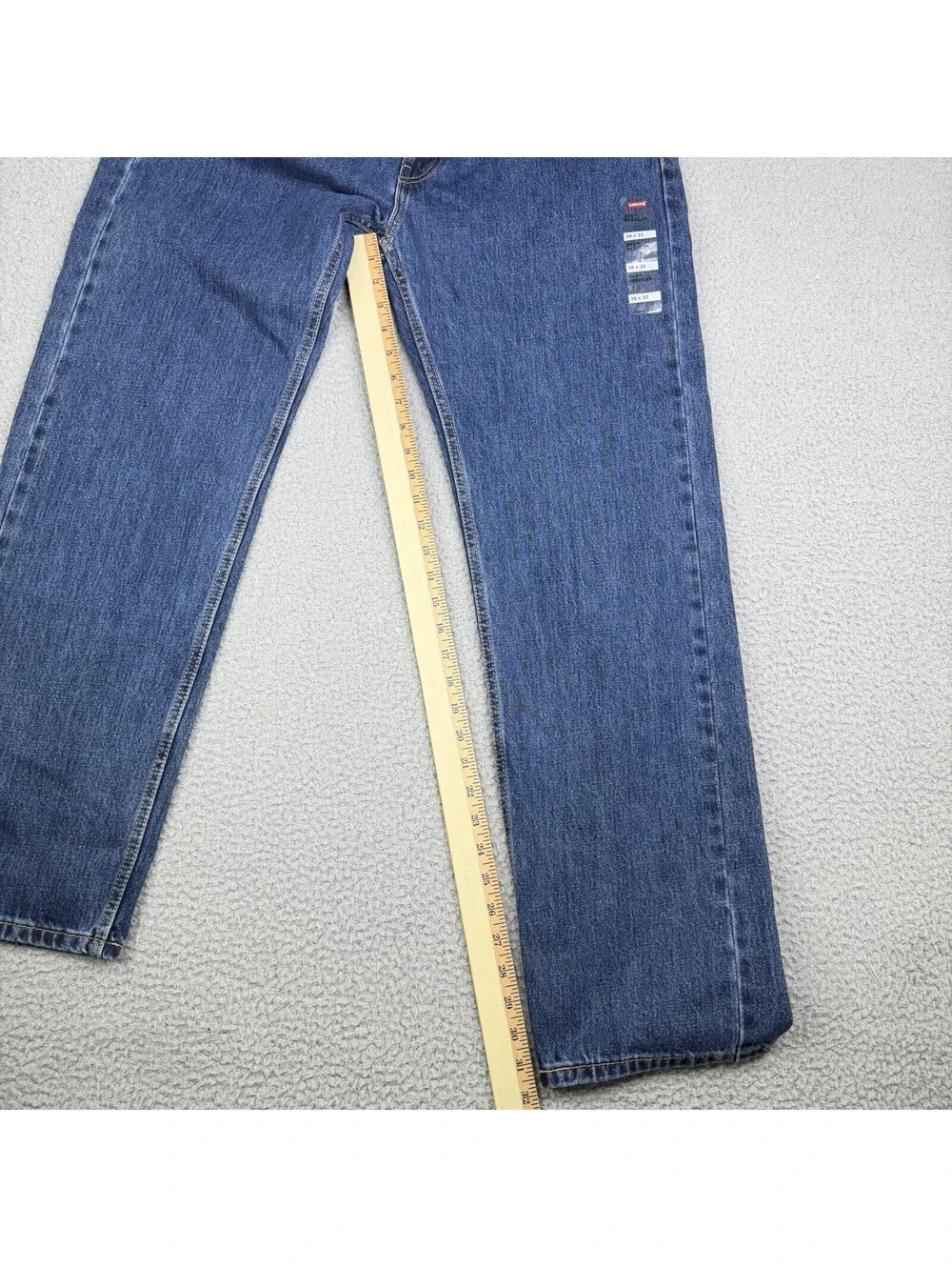 Levis 505 Blue Denim Jeans Men's 36x32 Regular Fit Straight Leg 100% Cotton NWT